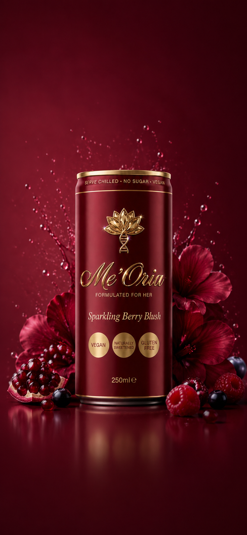 Me'Oria 250ml sparkling food supplement can — Sparkling Berry Blush
